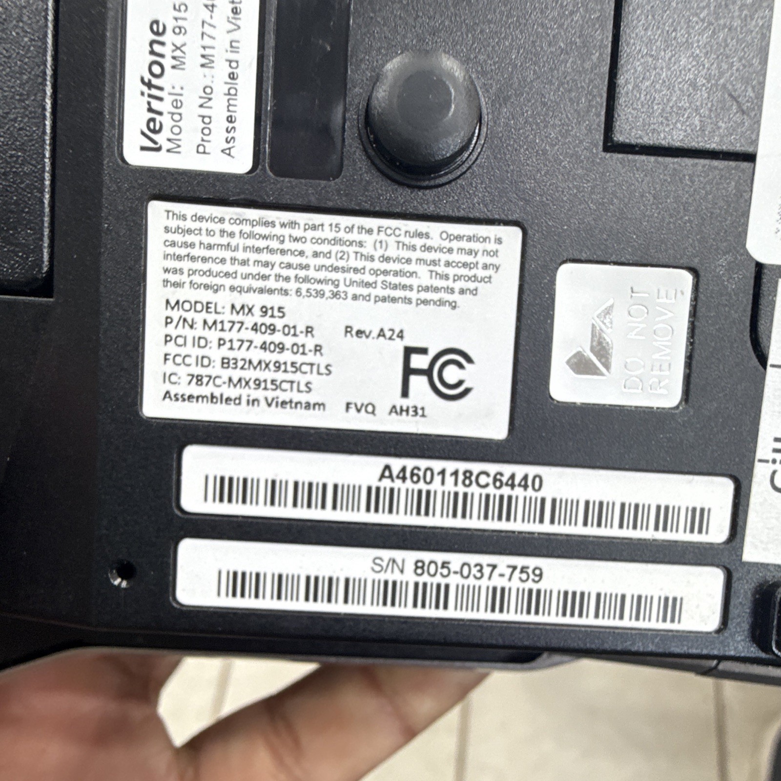 Verifone MX 915 Wired Credit Card Terminal w/ PIN Keypad, M177-409-01-R