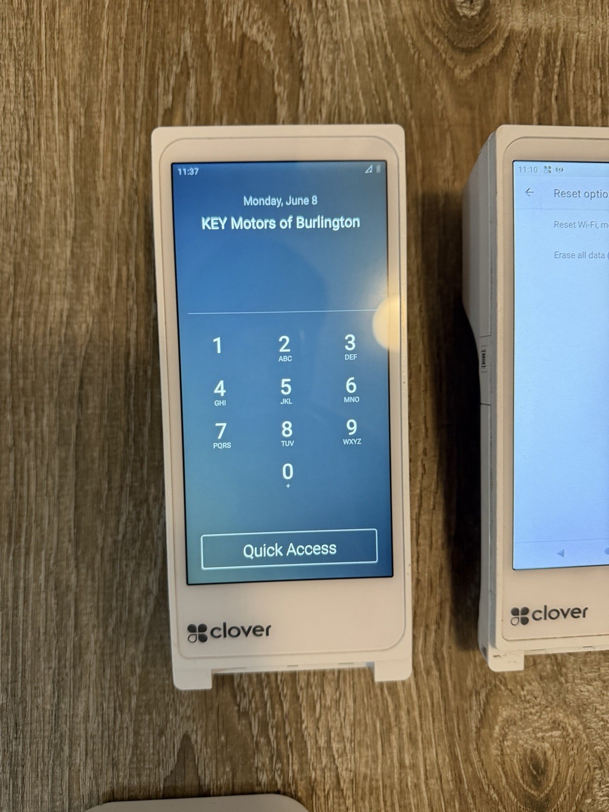 (2) – Clover Flex 3 C405 Terminal & K405 Wireless Cradle Bundle – AS-IS / LOCKED