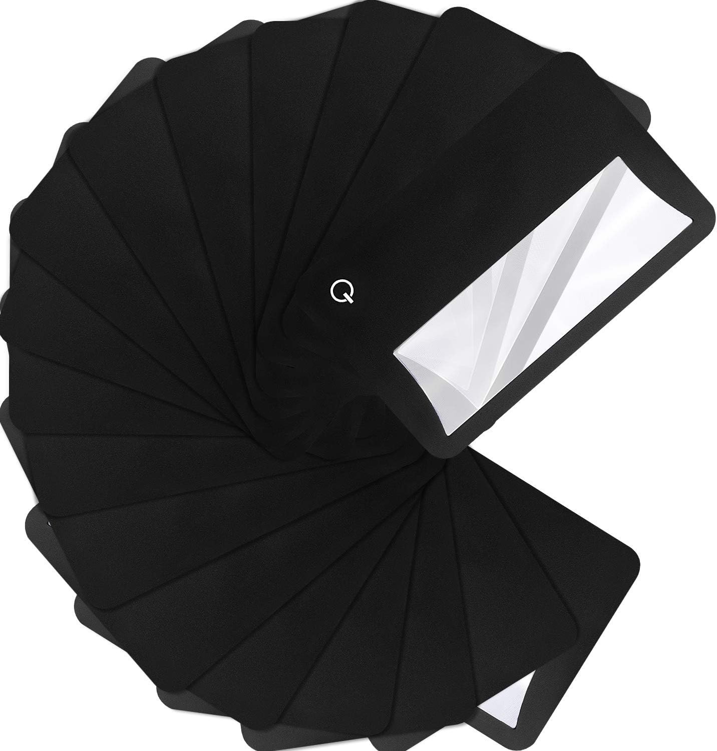 Credit Card Magnifier 3X LED Light Pocket Wallet Size Black 8 Pack Portable Lens