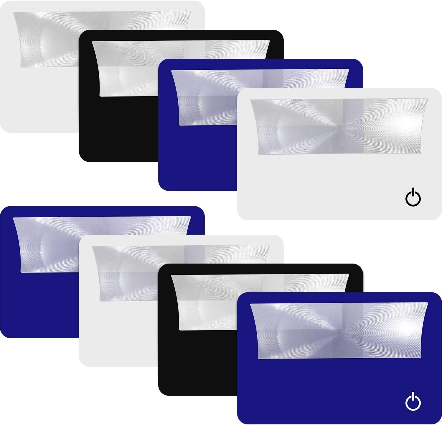 Credit Card Magnifier 8 Pack LED Pocket Magnifying Glass 3X Wallet Size Black…