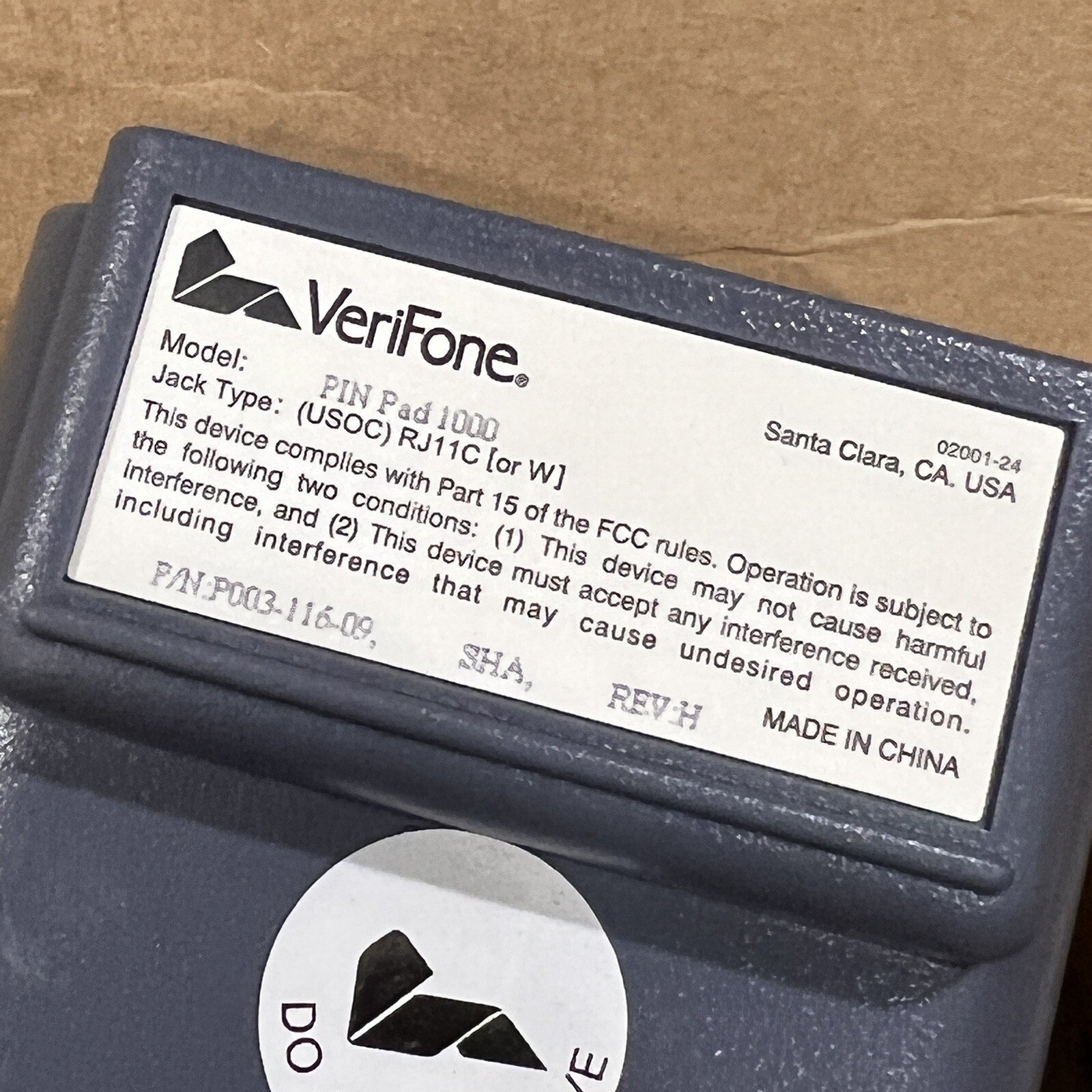 VeriFone Pin Pad 1000 Keypad RJ11C Credit Card System NOS
