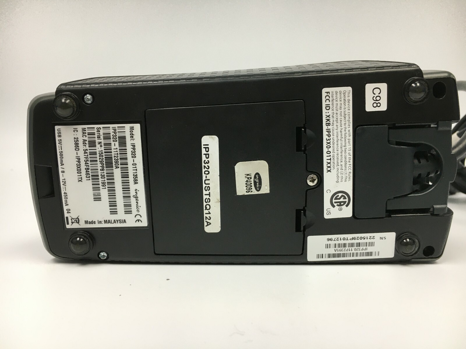 Ingenico iPP320 card reader NO AC ADAPTER