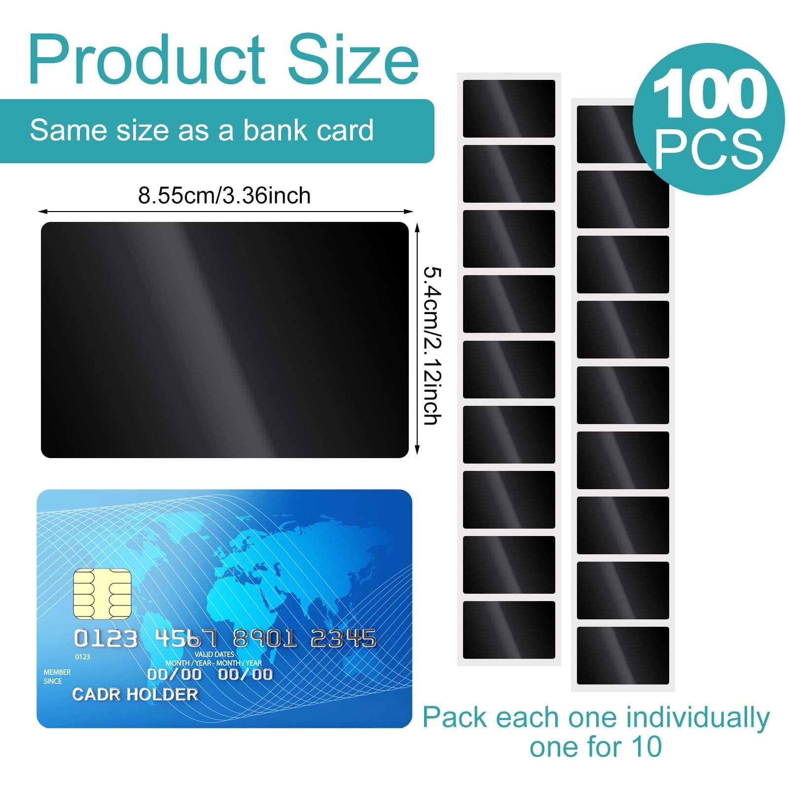 100 Pcs Rewritable NFC Cards – Blank PVC Programmable Tags for ID & Credit Cards