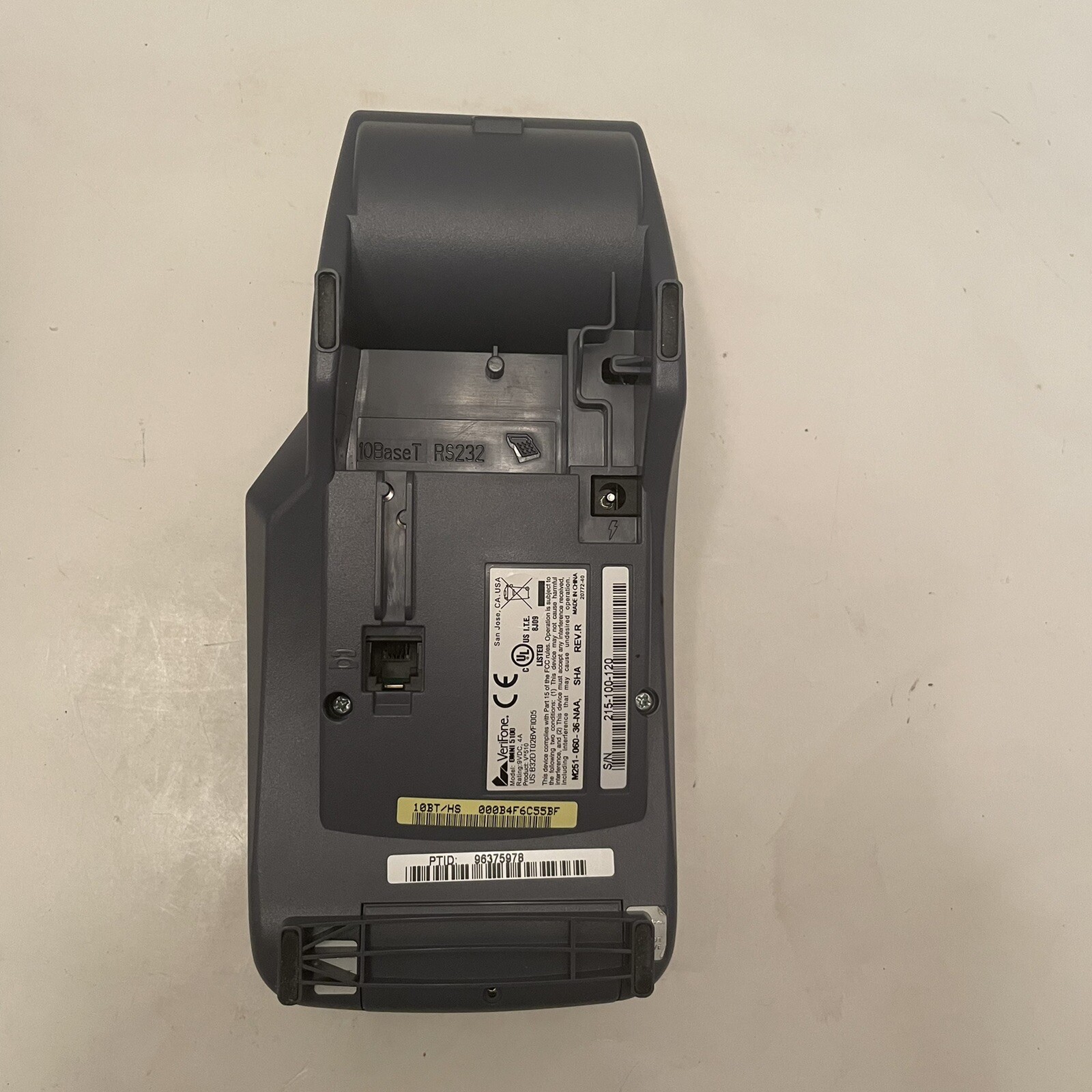 Verifone Omni 5100 Ethernet Credit Card Transaction Terminal No Power Cord Prop