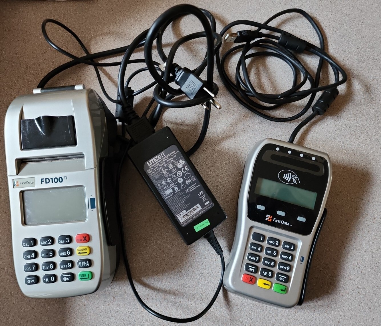 First Data FD100Ti Credit Card Machine and FD35 Pin Pad *USED* *FREE SHIPPING*