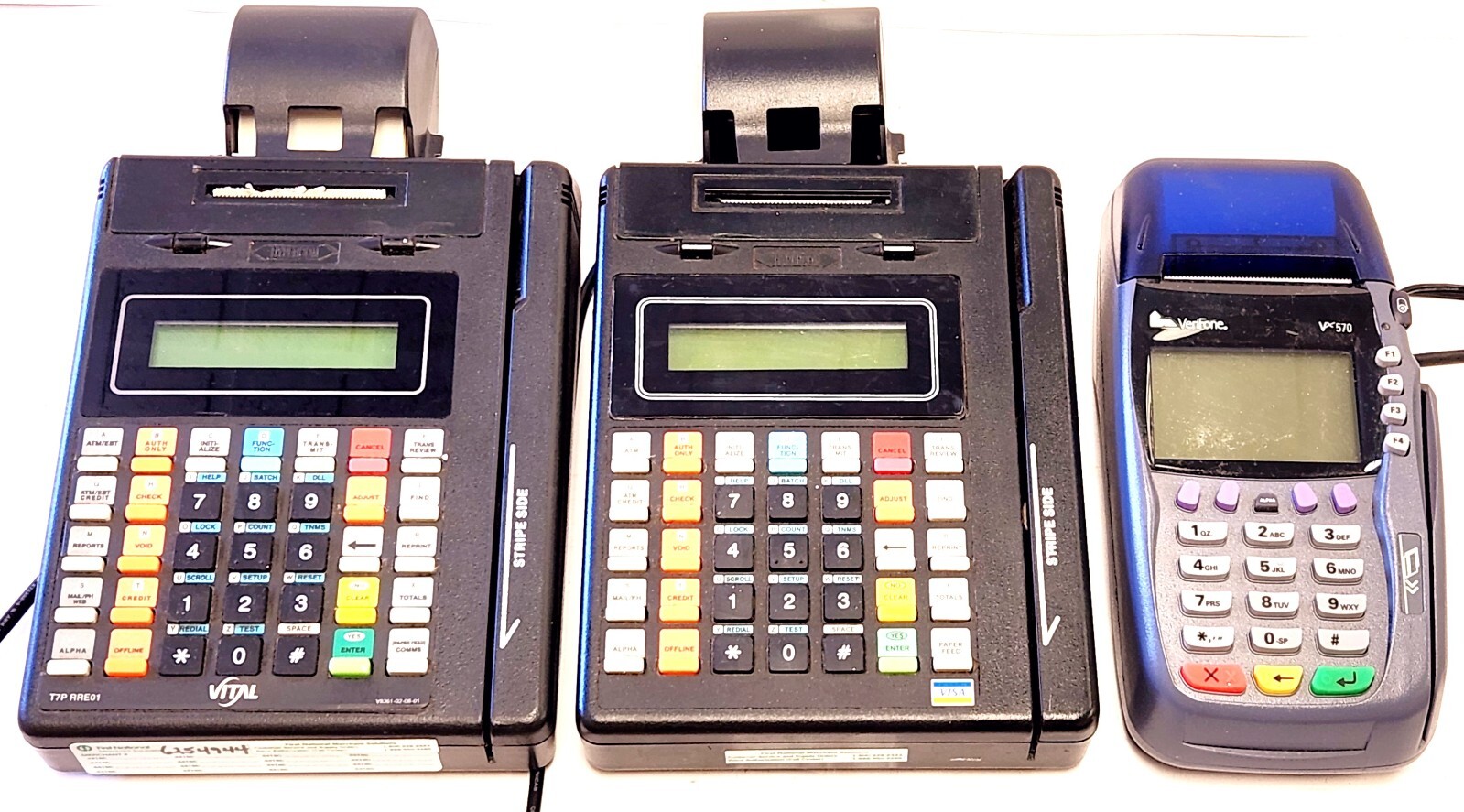 HYPERCOM T7P-T & VERIFONE VX570 POS CREDIT CARD READERS LOT (USED)