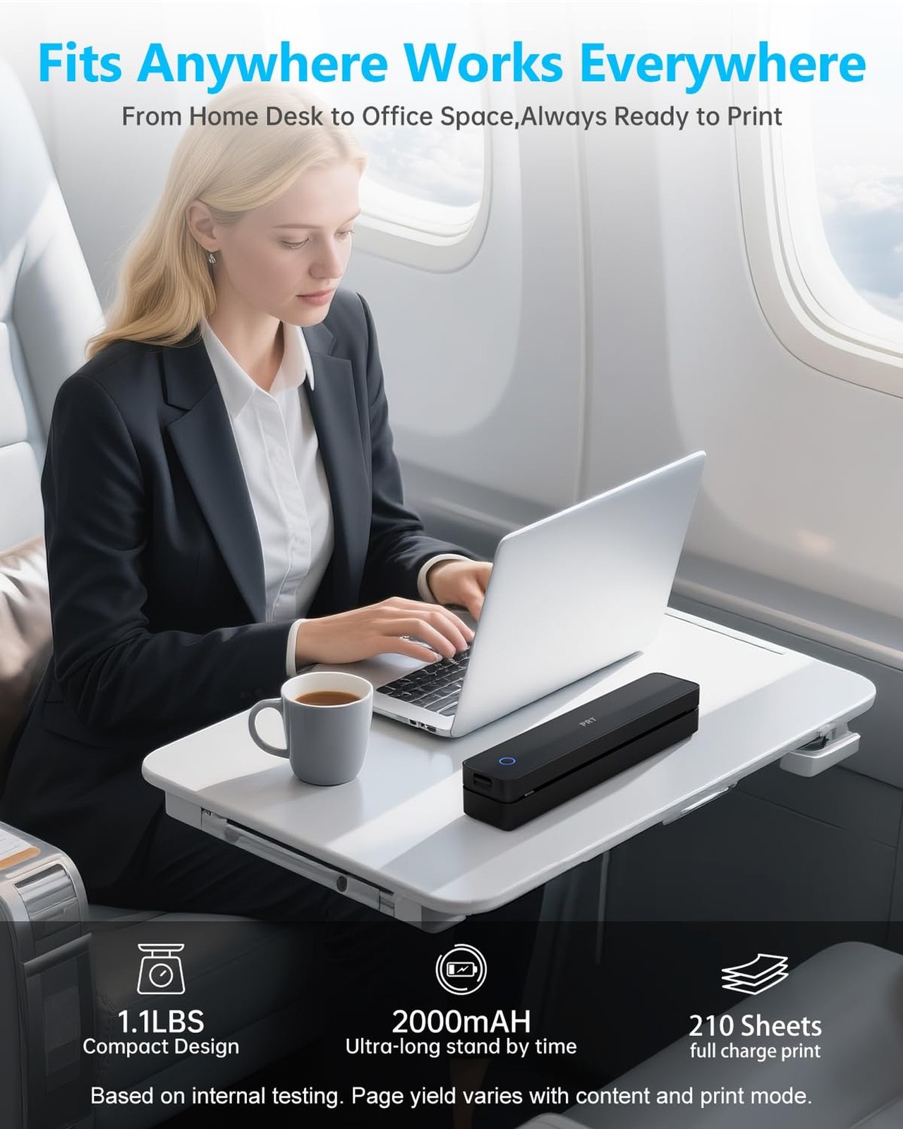 PRT Inkless Portable Printer, Wireless Thermal Printer for Travel Support 8.5…