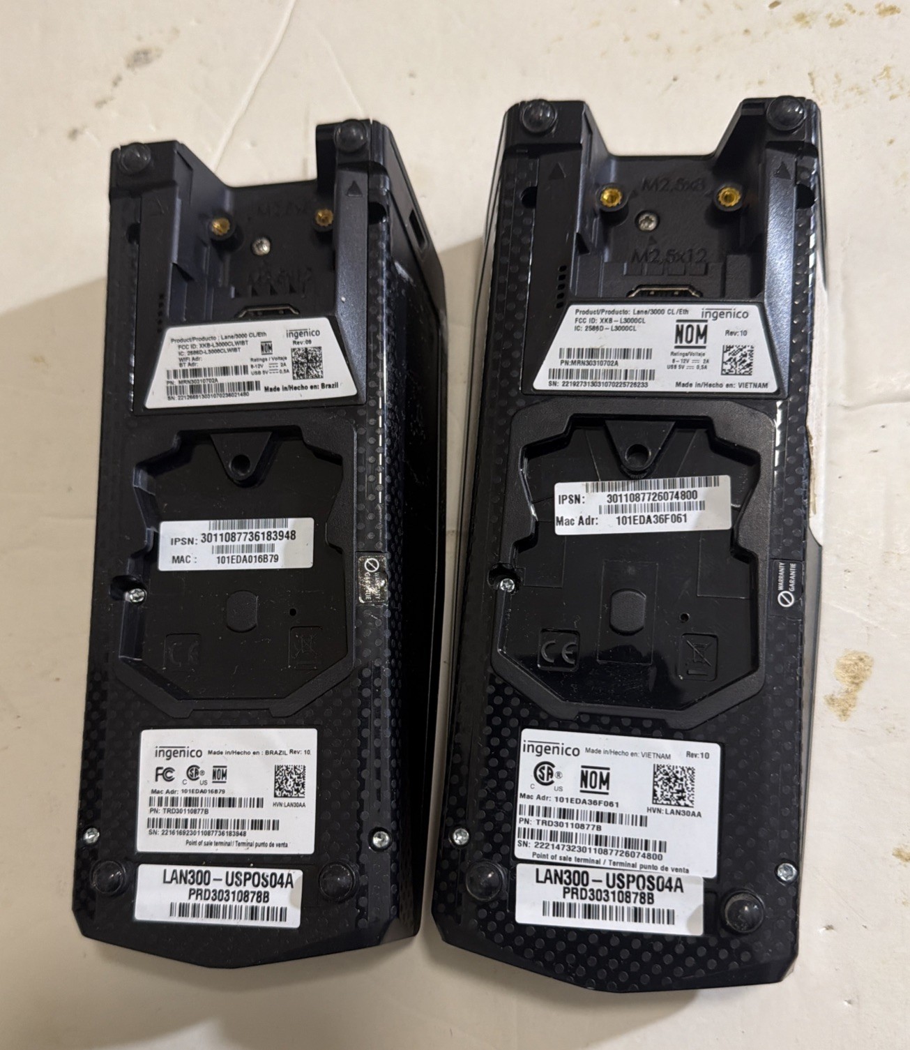 LOT OF (2) Ingenico Lane 3000