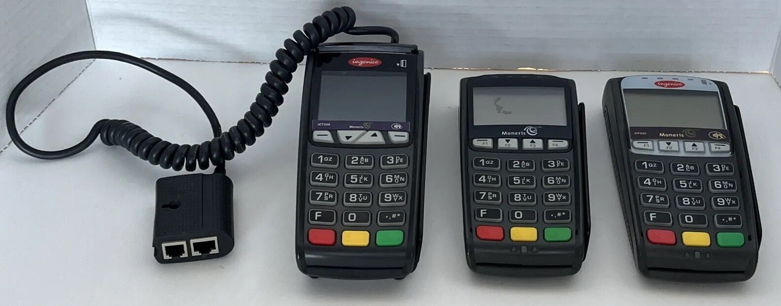 LOT OF 3 Ingenico Pin Pad Payment Terminal Card Readers (2) iPP320) & 1 ICT250