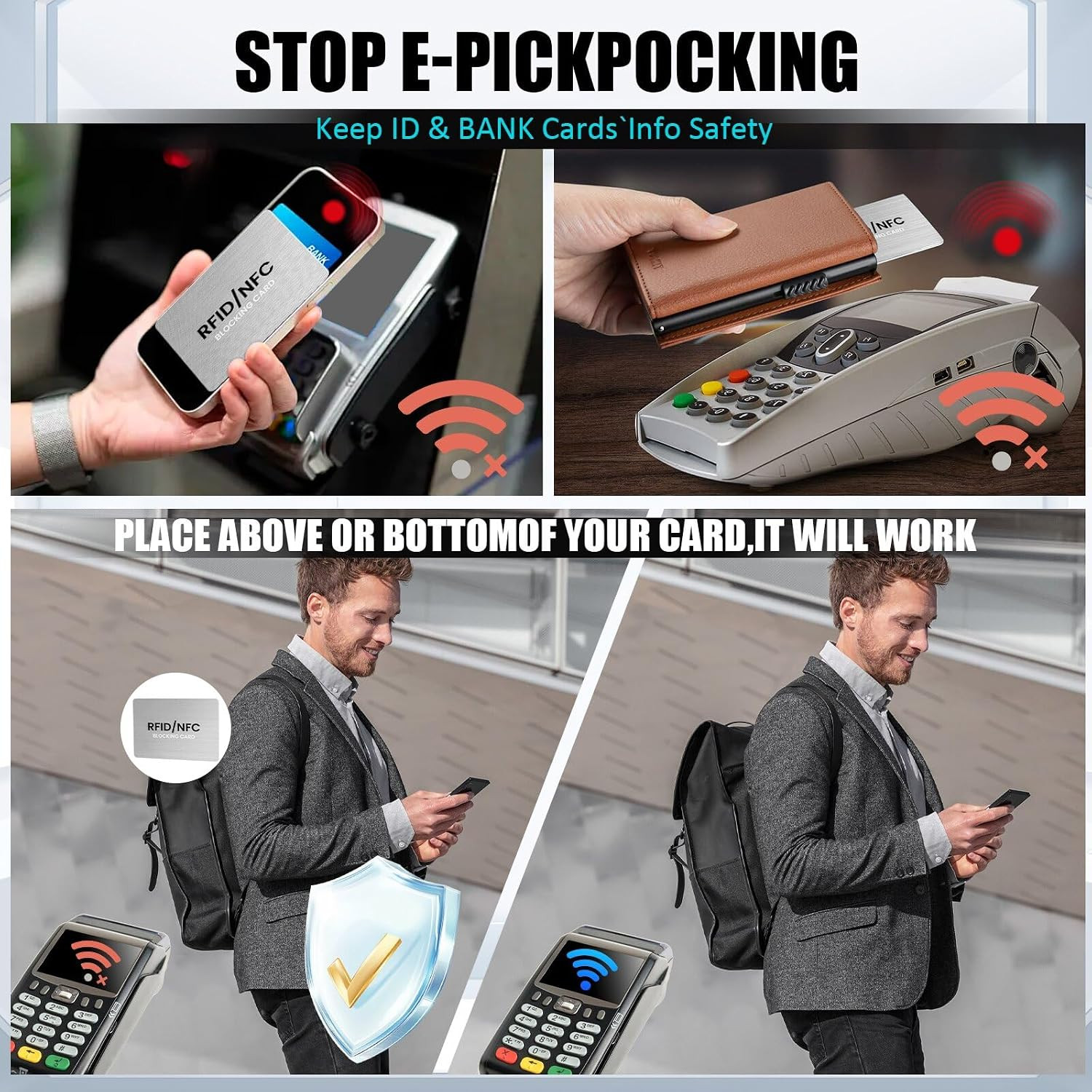 RFID Blocking Cards, Premium Contactless NFC Debit Credit Card & Passport Protec