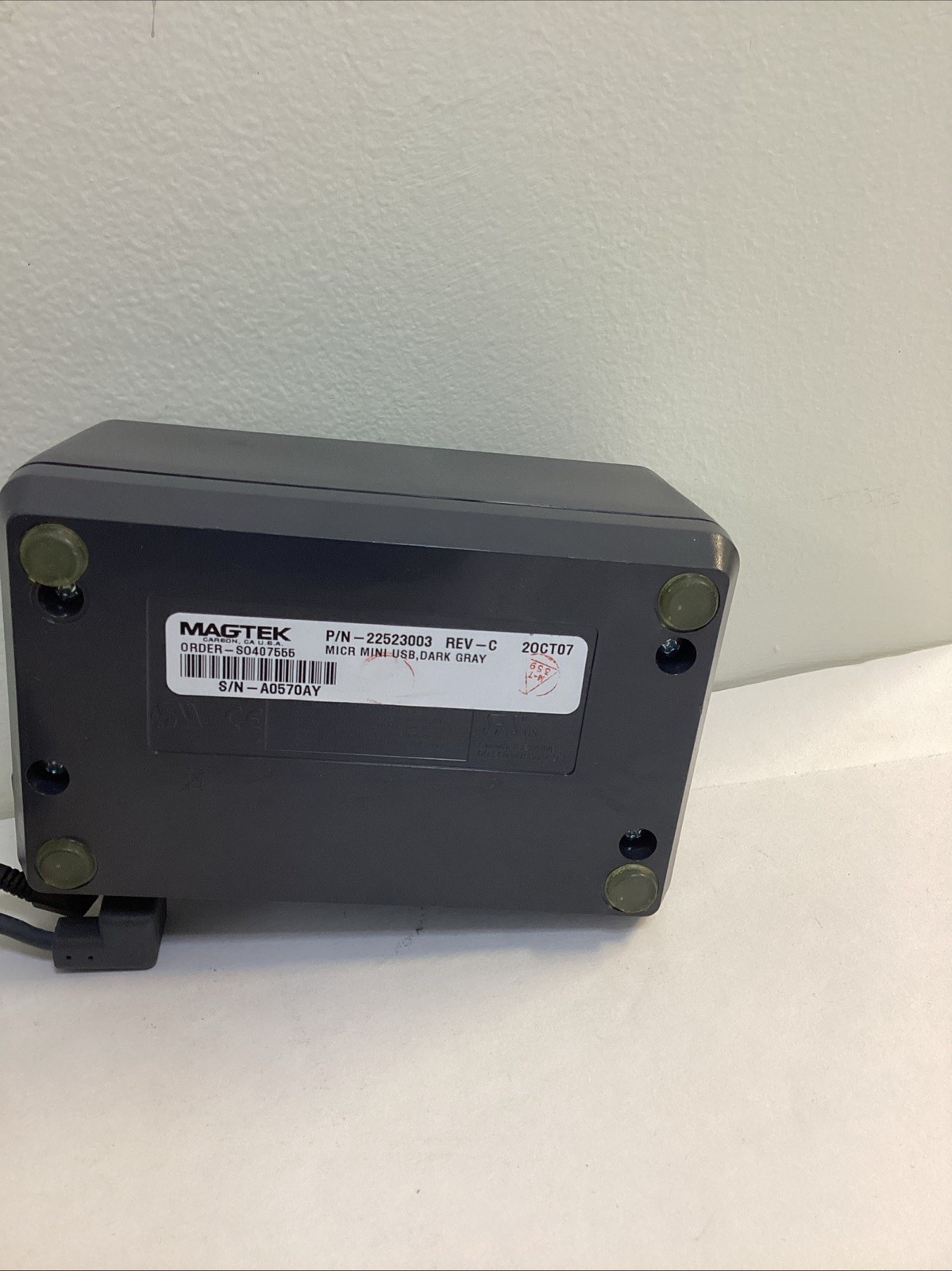 MAGTEK MICR MINI RS232 XT/PS2 Check Reader w/AC Adapter P/N 22522003
