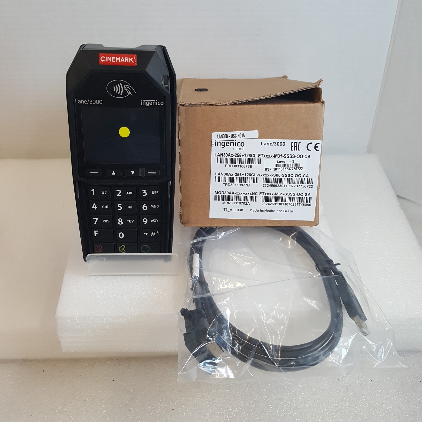 NIB Ingenico LANE 3000 Credit Card Terminal Reader MRN30310702A