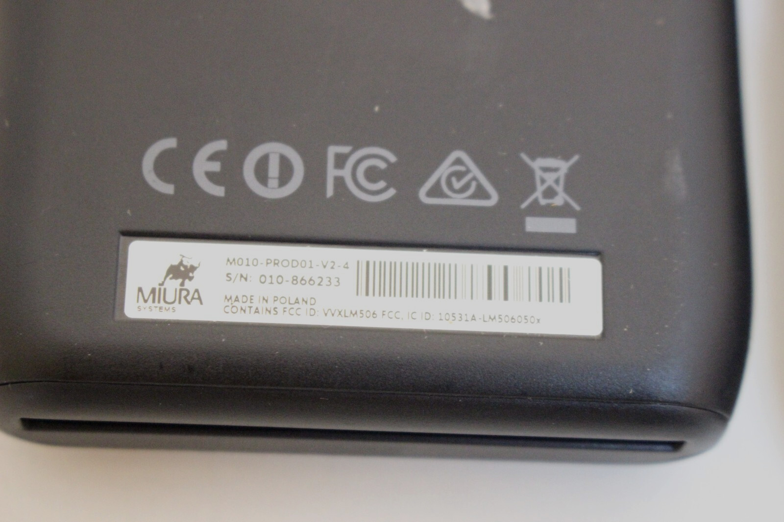 Miura M010-Prod01-V2 Black Wireless Swipe Mobile Credit Card Reader AS-IS Lot 2