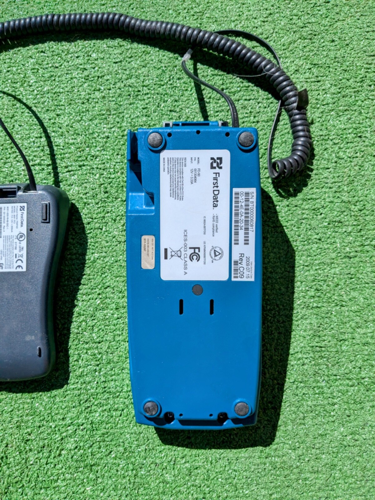 First Data POS FD50 Credit Debit Card Terminal+FD-10 Pin Pad Set NO Power Cord
