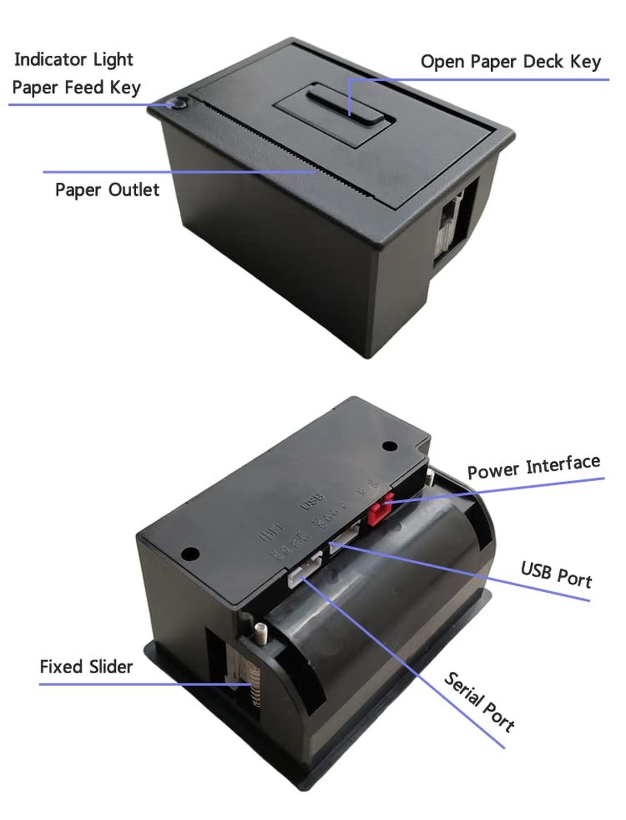 Maikrt Micro Thermal Printer 5~9V Embedded Thermal Receipt Printer Serial Por…