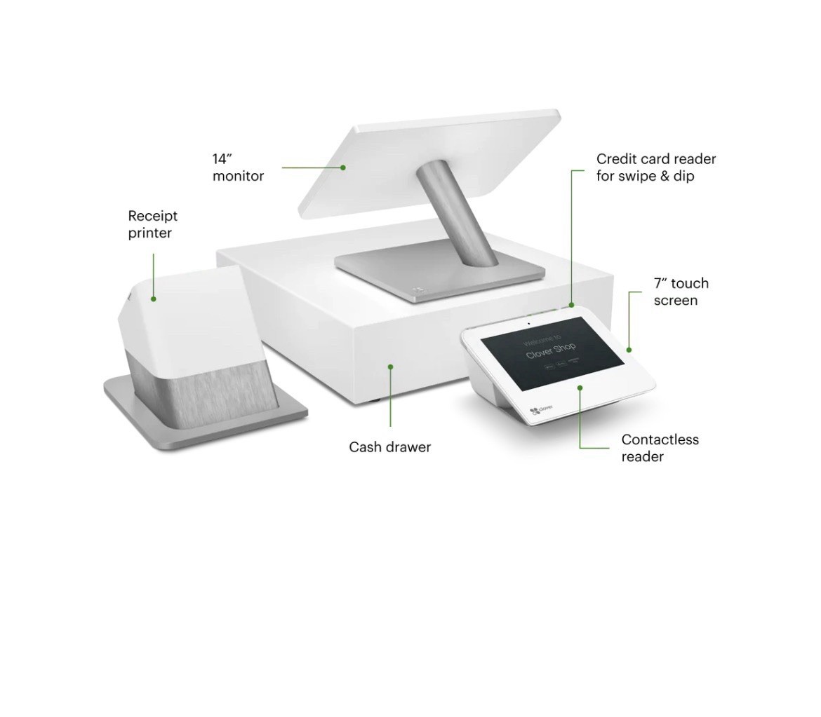Clover Station Duo POS System Terminal Printer Starter Kit with Cash Register
