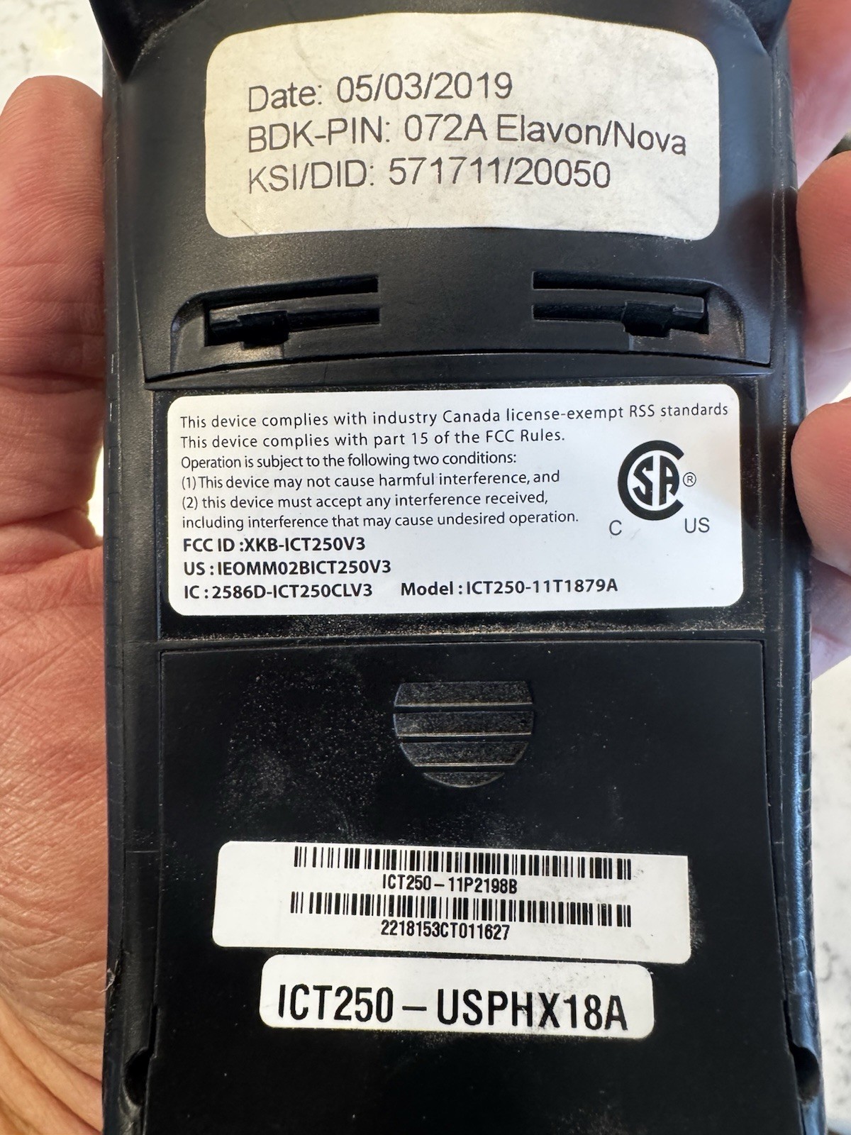 INGENICO ICT250 Card Reader And Symbol Barcode Scanner