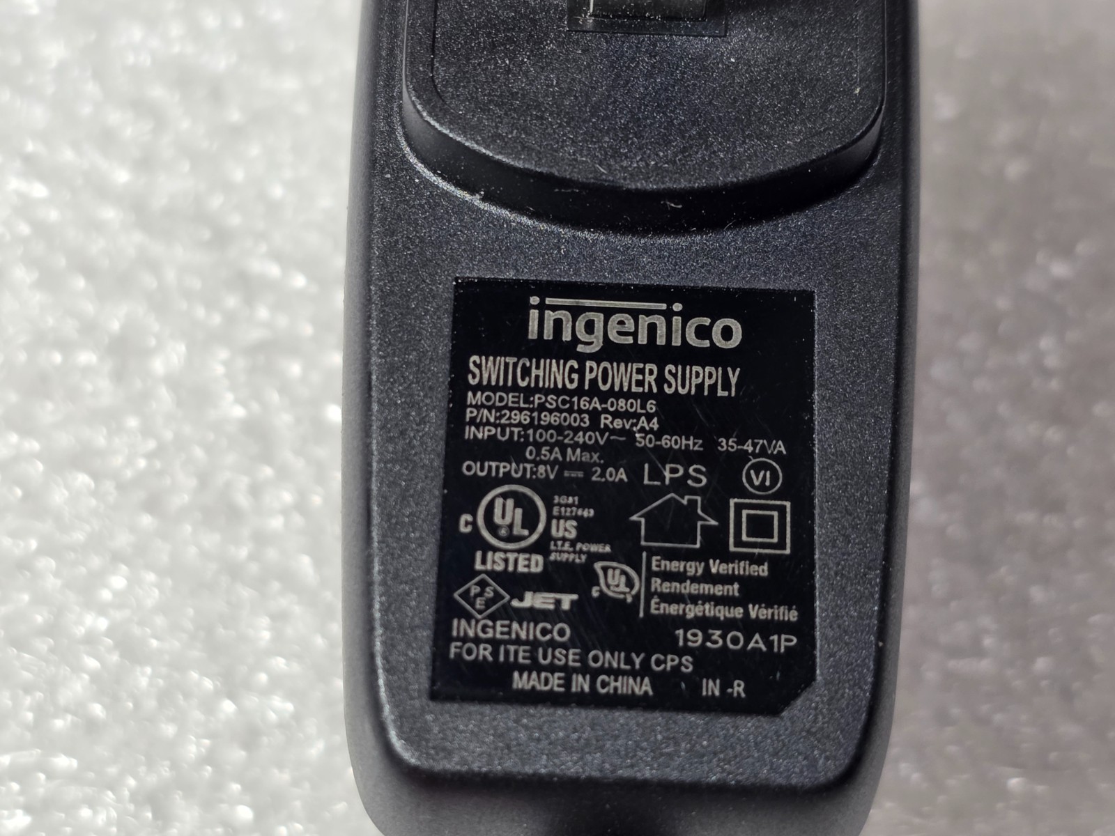 Ingenico Cable 296111170AC, D USB HDMI, PSC16A-080L6 Power, 296189194 Pen Stylus