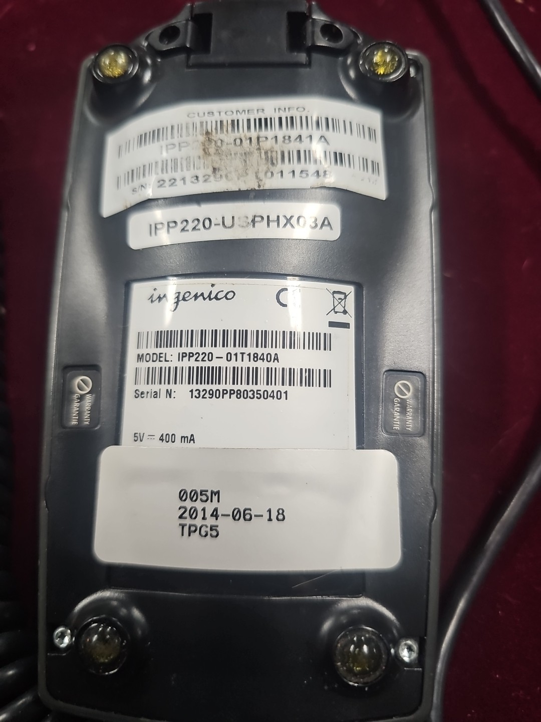 Ingenico iPP220 Payment Terminal With Cord