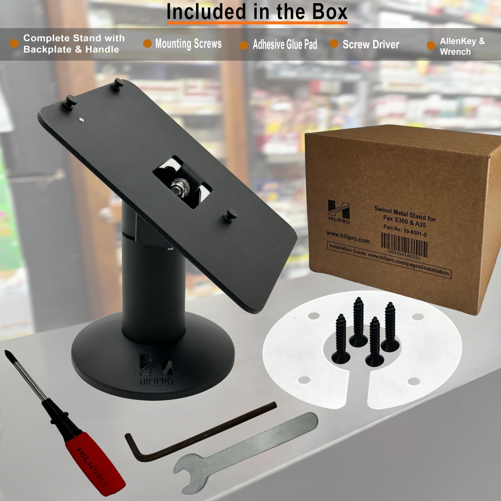 Swivel Metal Stand for Pax PX7, PX5, Aries 8 and Aries 6 – Swivel and Tilts -…