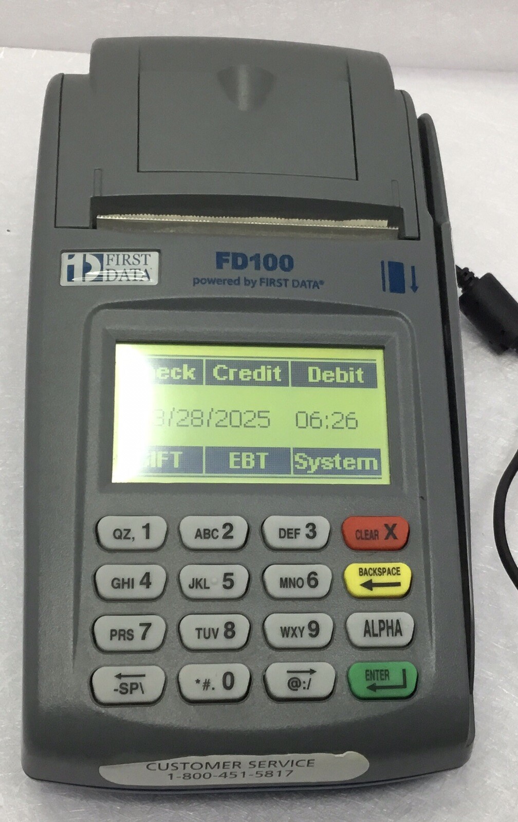 First Data FD100 Credit Card Terminal Not Tested Lights Up Appears To Work
