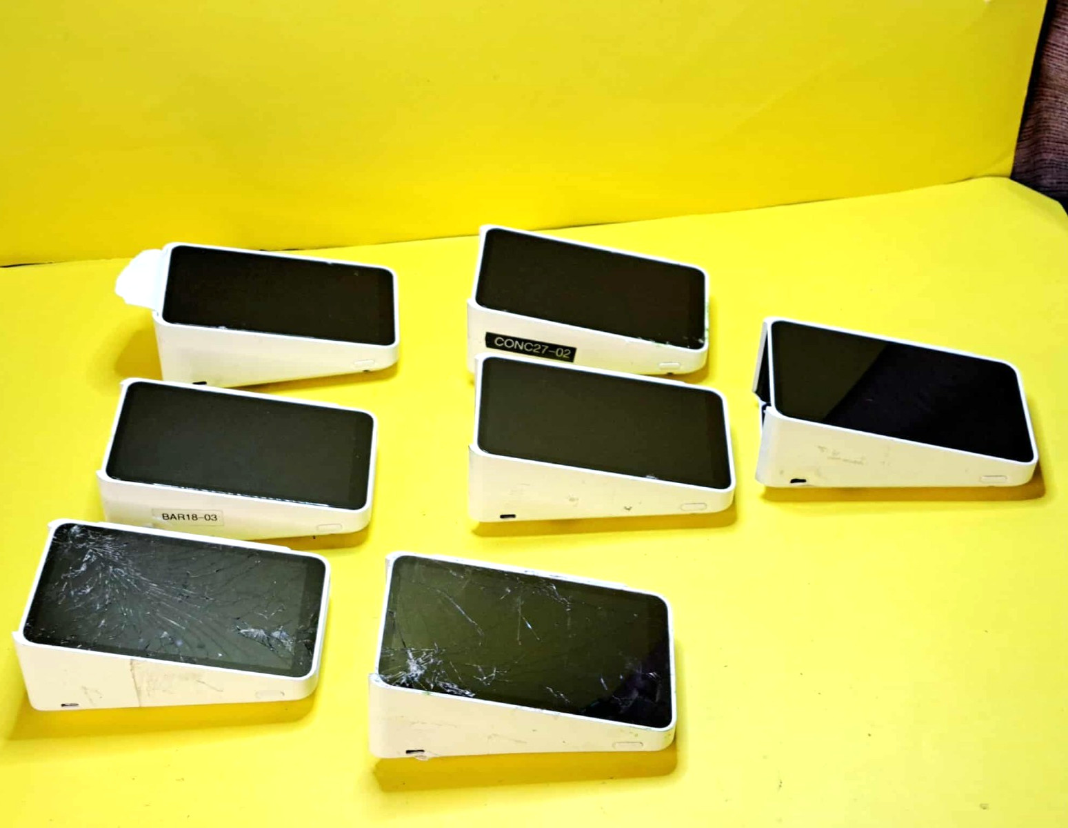 ⚡LOT OF 7x CRACKED SCREENS⚡SQUARE TERMINAL SPD2-01-A POS CARD READER ALL-IN-ONE⚡