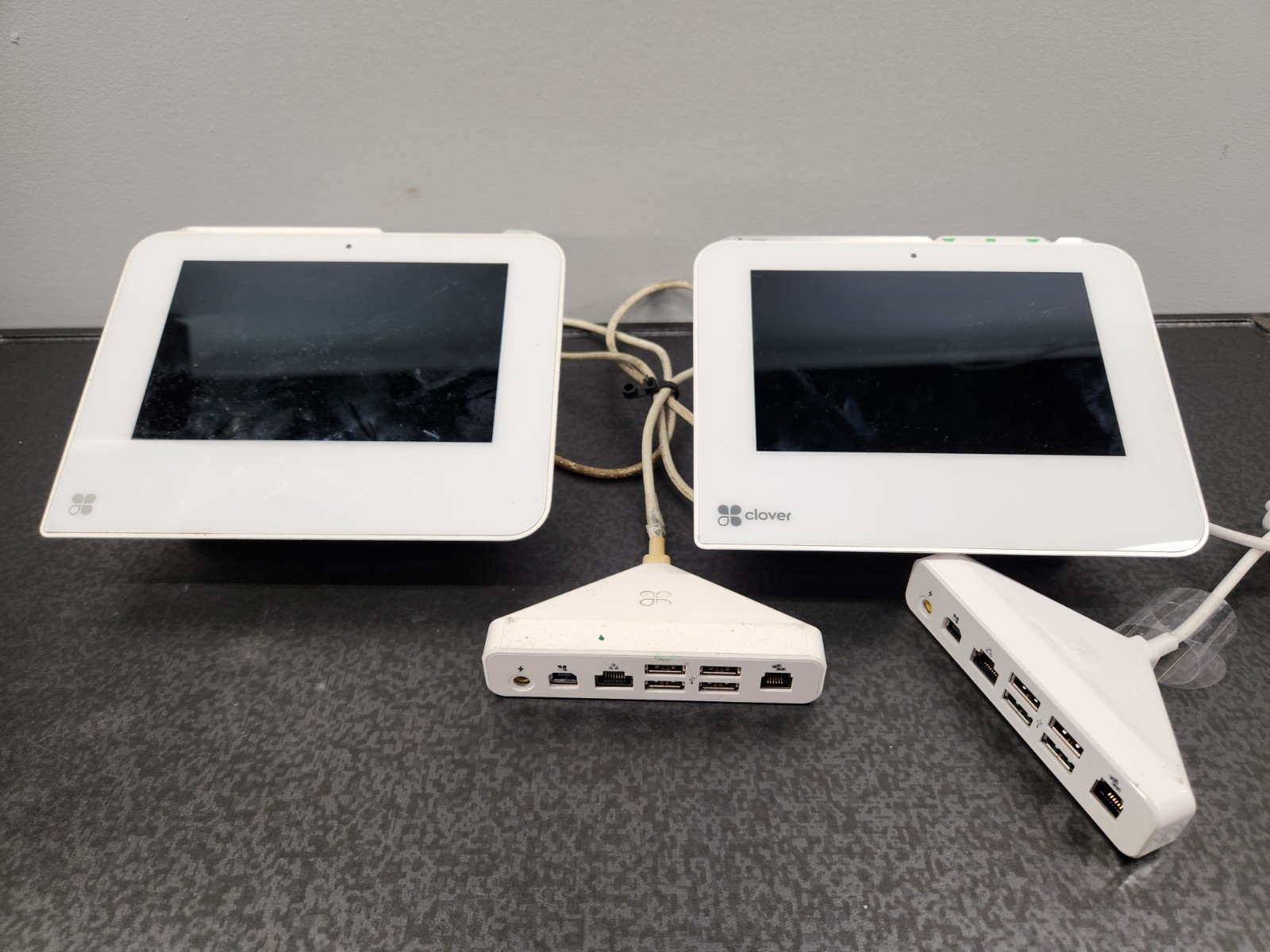 Clover Mini Wi-Fi C300 & 3G C301 POS Systems w/ Hubs READ Untested No Power Cord