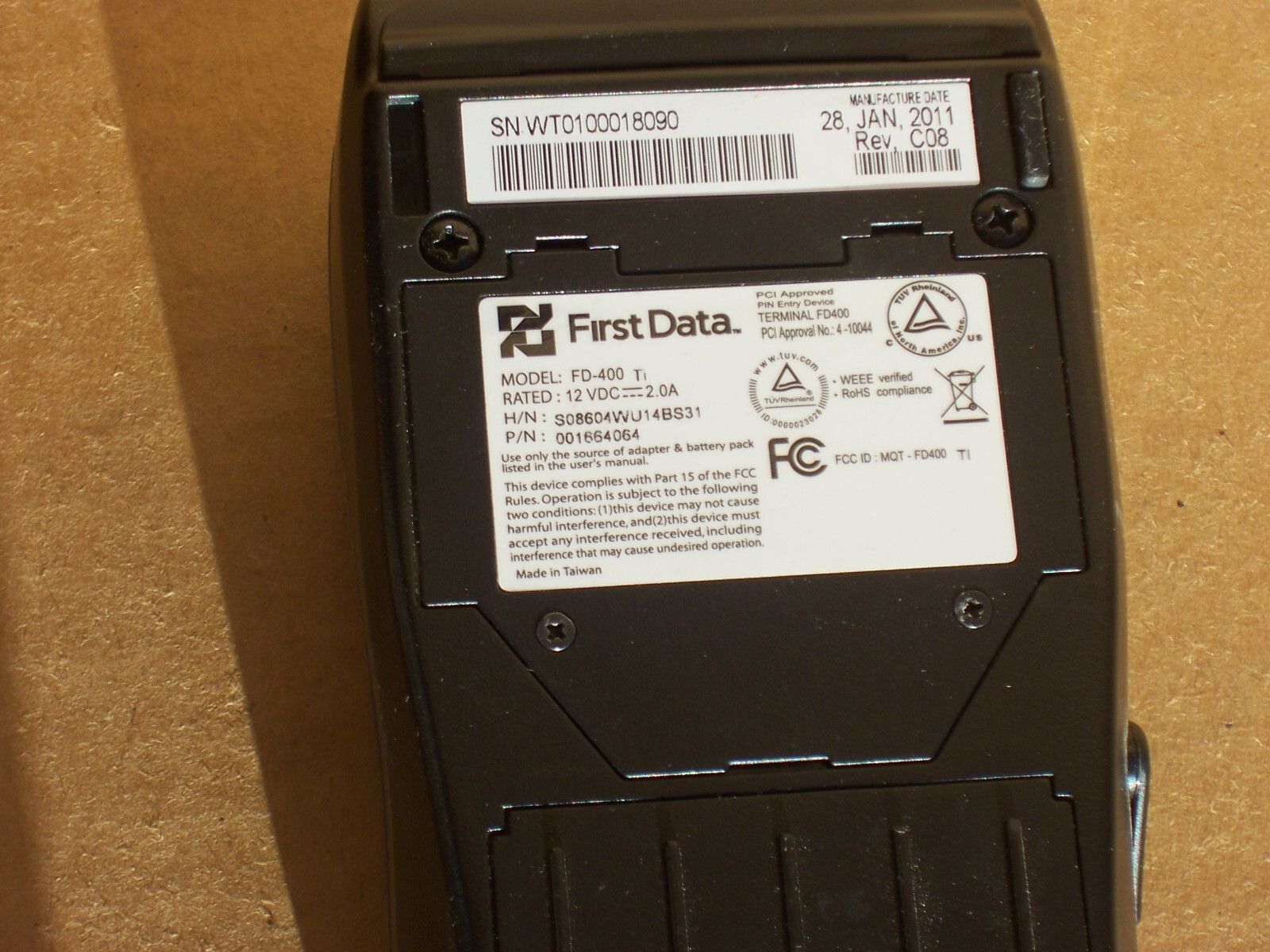 First Data FD400 Ti Credit Card Machine With Touch Screen SOLD AS IS