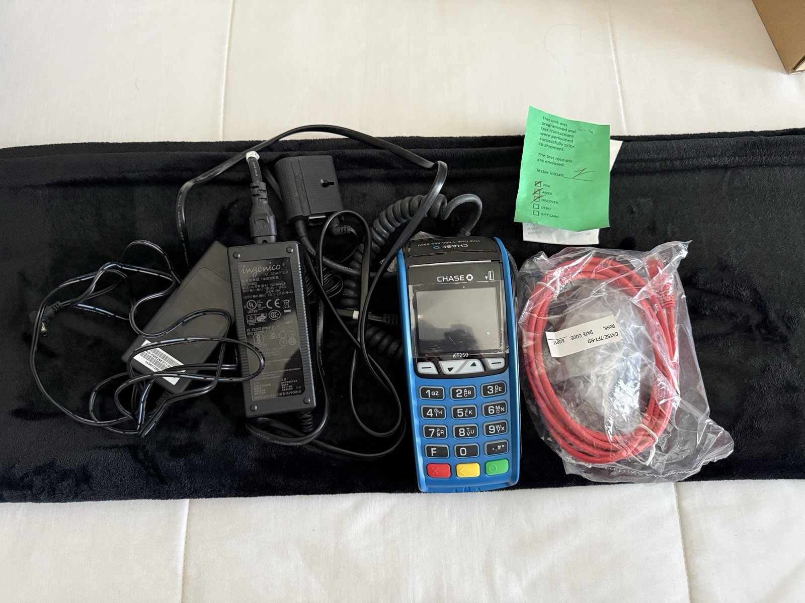 Chase Ingenico ICT250 Wired Credit Card Terminal with Accessories