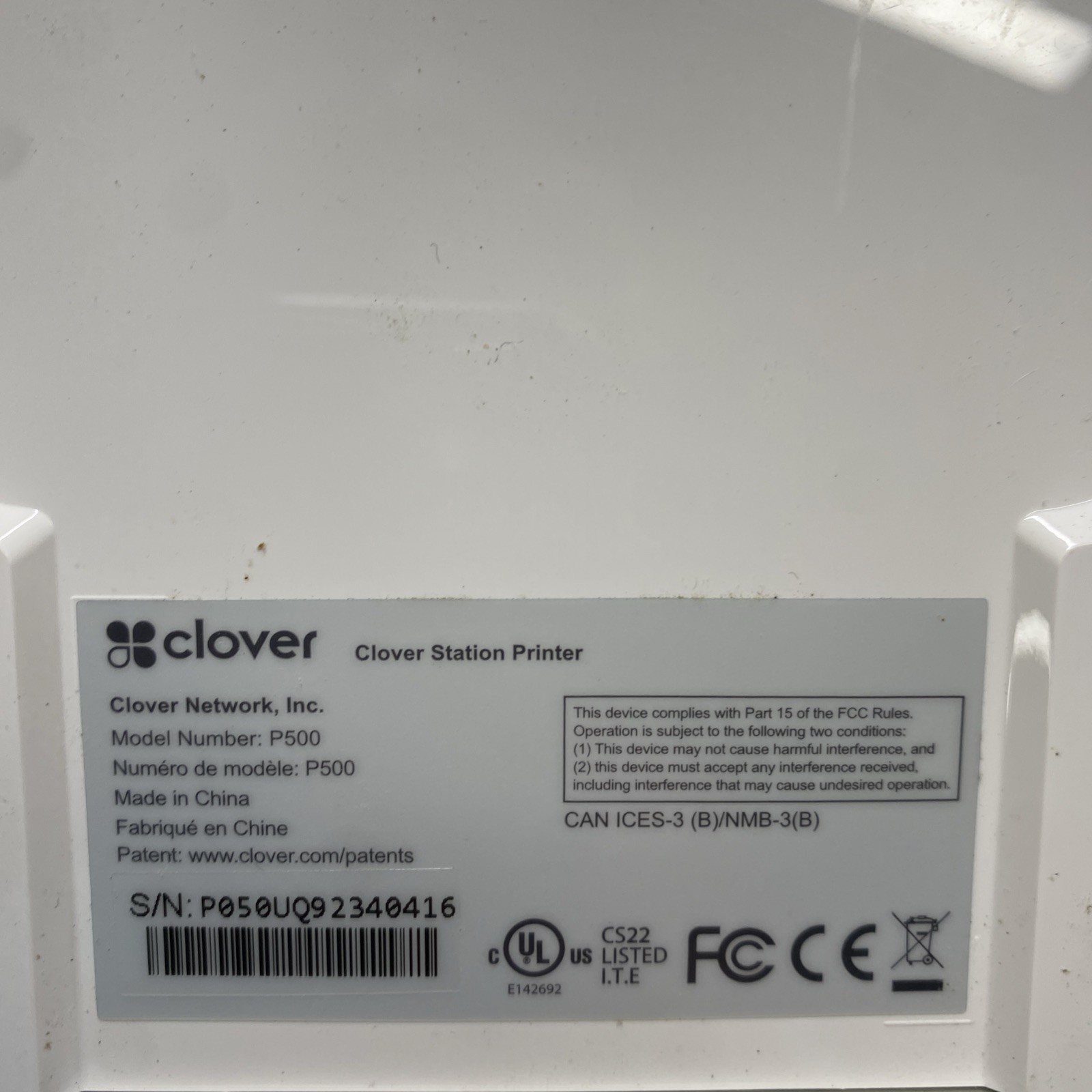 Clover Station C501 Point of Sale POS System P500 Printer W/ HUB M24 03 05/18