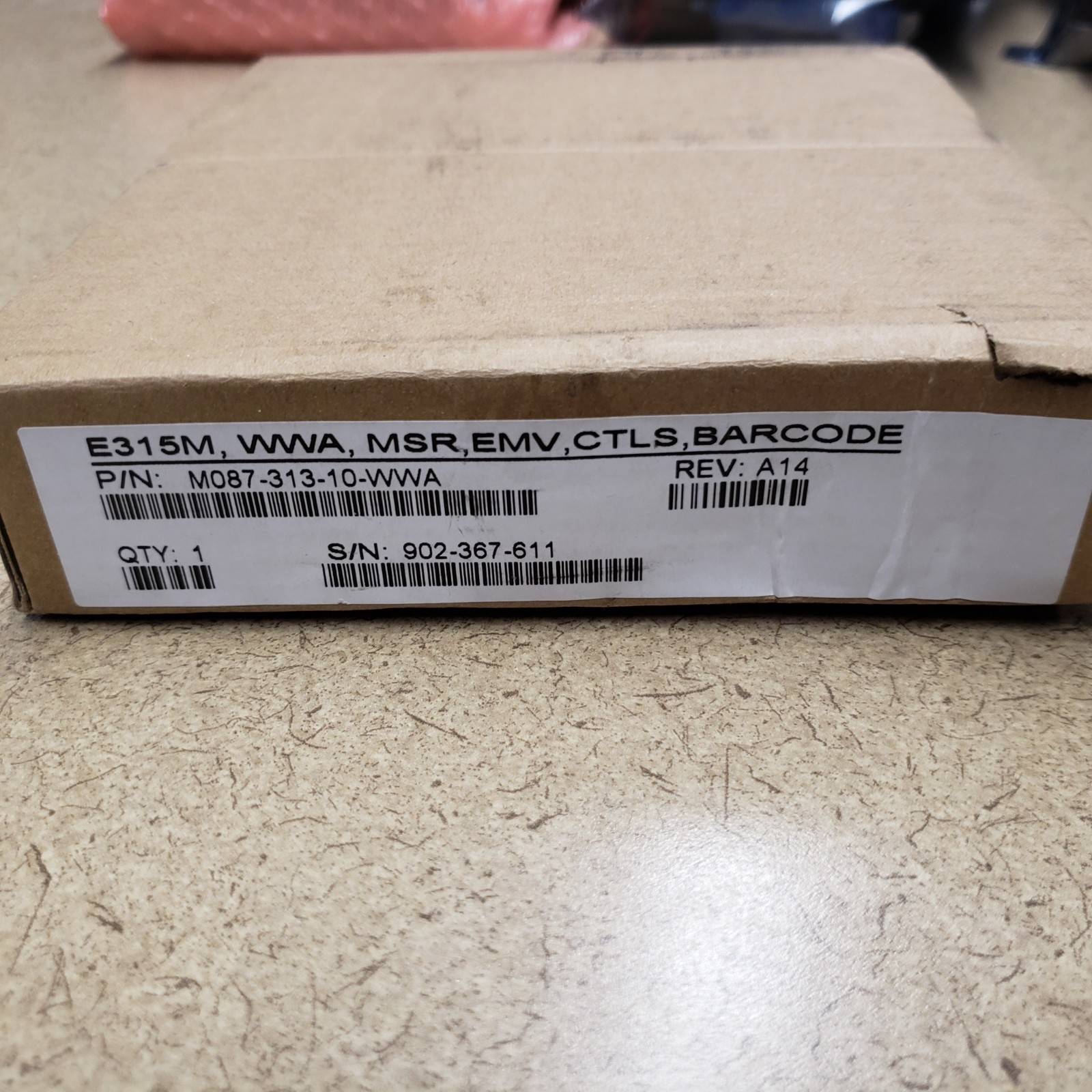 VERIFONE PAYWARE E315M IPHONE 5 IPOD MOBILE BARCODE CC TERMINAL M087-313-10-WWA
