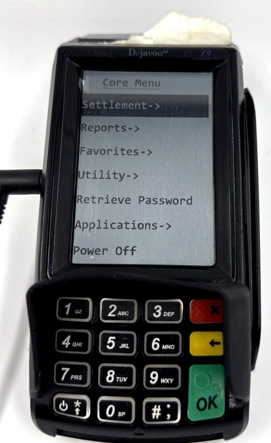 Dejavoo Z9 3.5″ VEGA3000 LCD POS Credit Card Terminal w/ No Power Cord/Tested