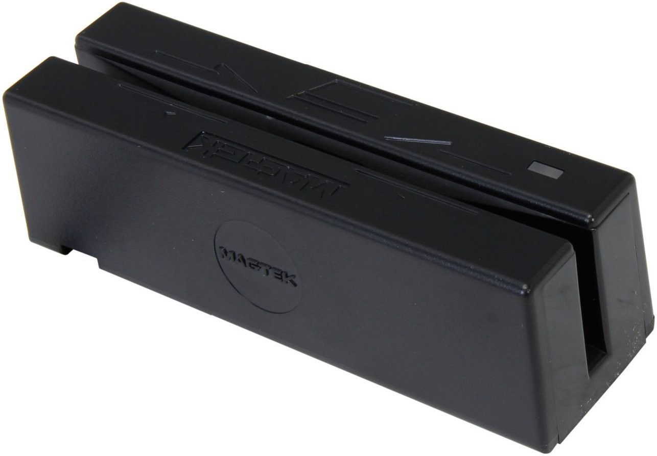 Black Dual-Head Magnetic Stripe Reader with LED Status – Perfect for Retail