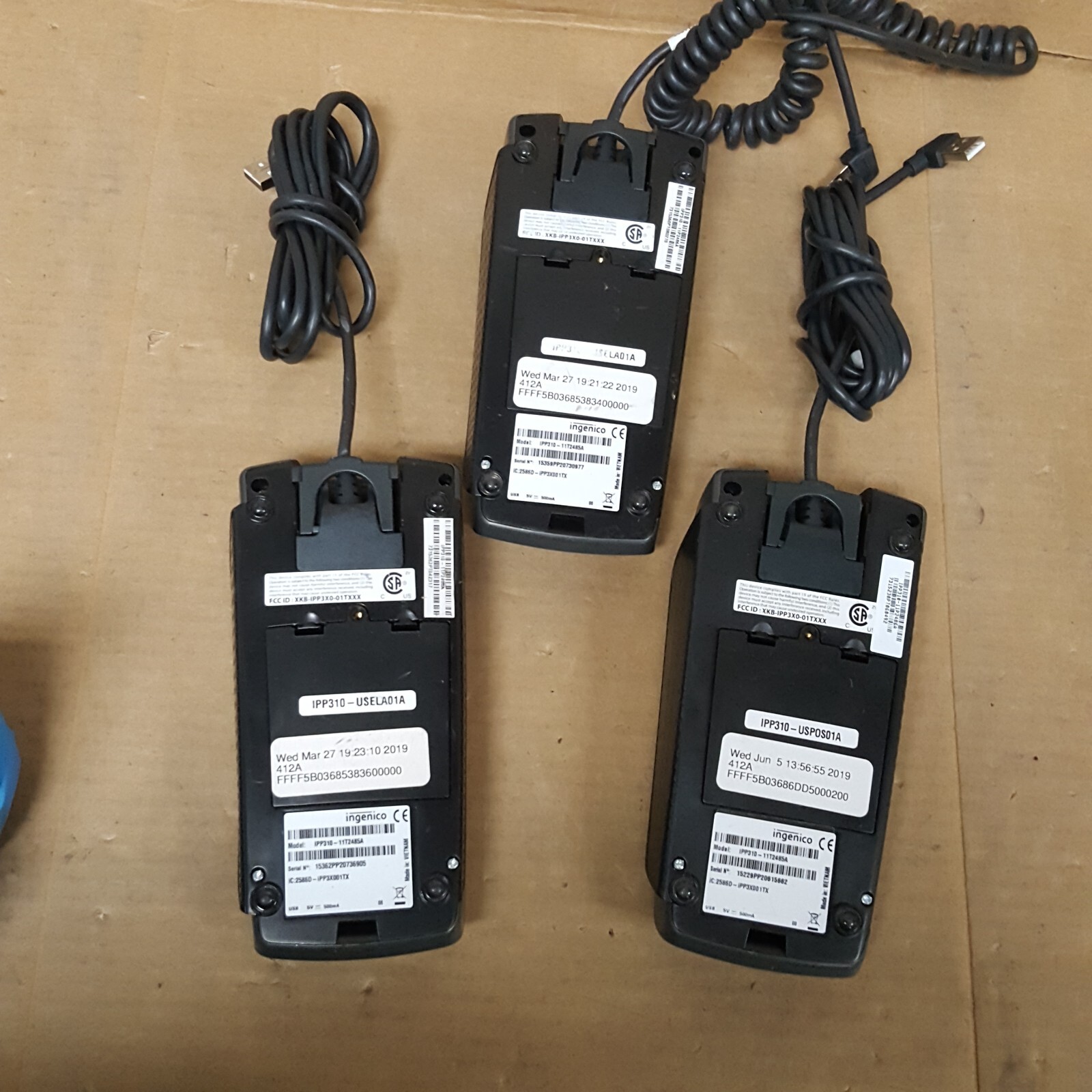 Mix Lot of 7- Ingenico Credit Card PIN Pads IPP310 IPP320 IWL250 ICT220-USED-