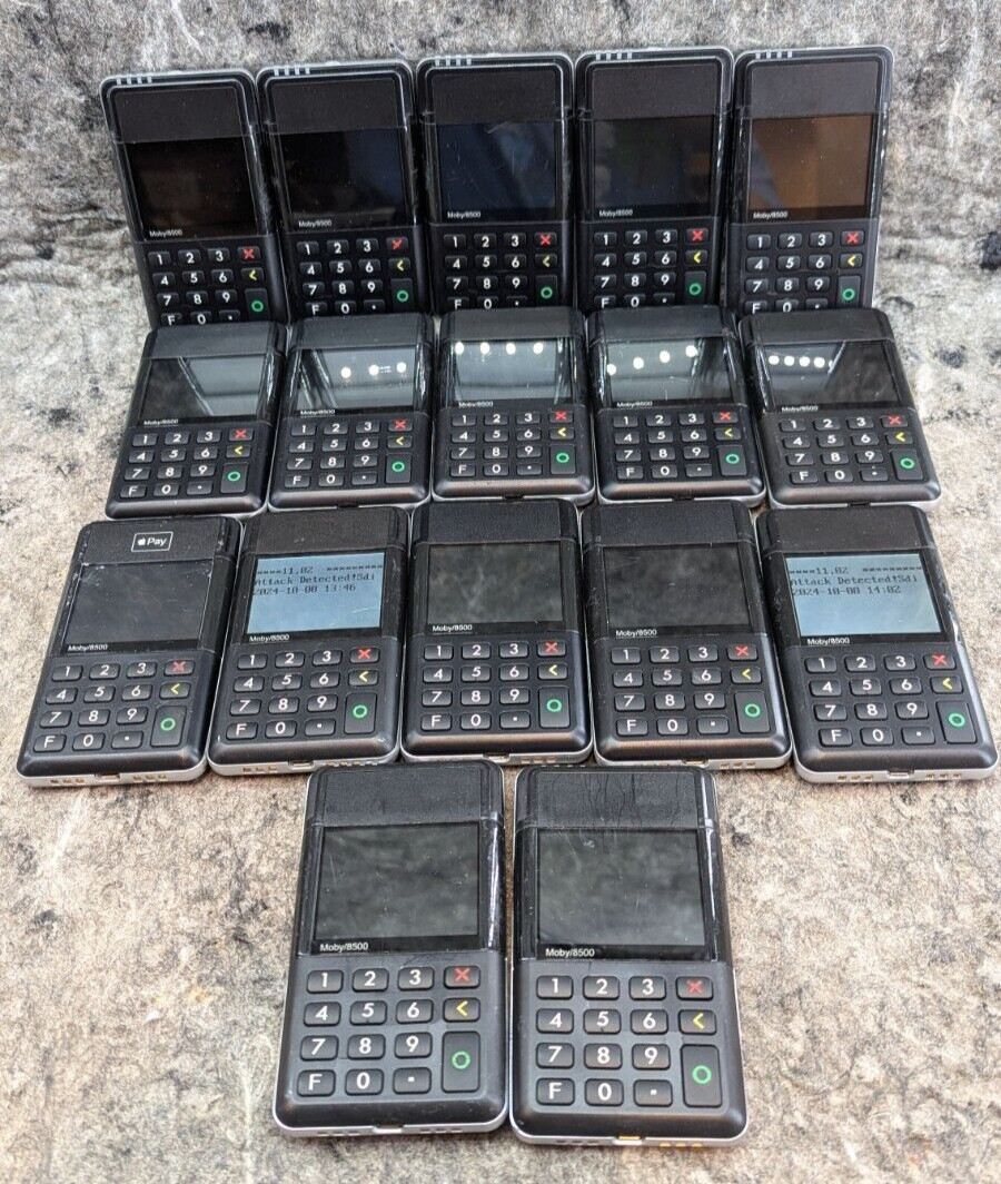 17 x Ingenico Moby/8500 Black Wireless Portable Card Reader Mobile – For Parts