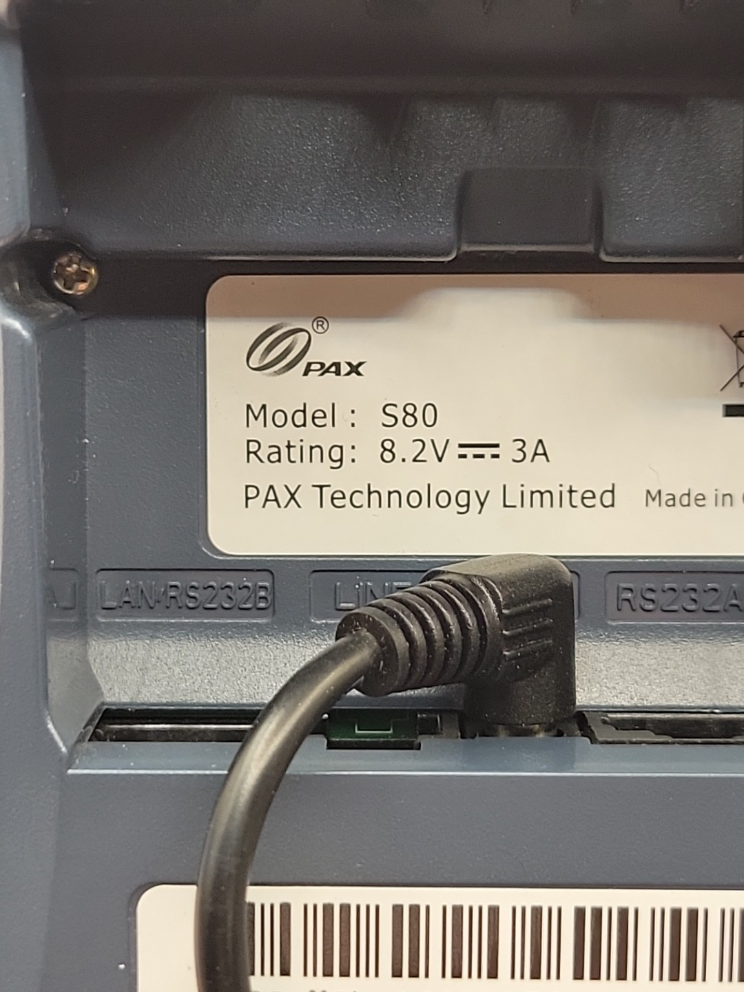 PAX S80 EMV Ready Credit Card Terminal W/power Cord Works B
