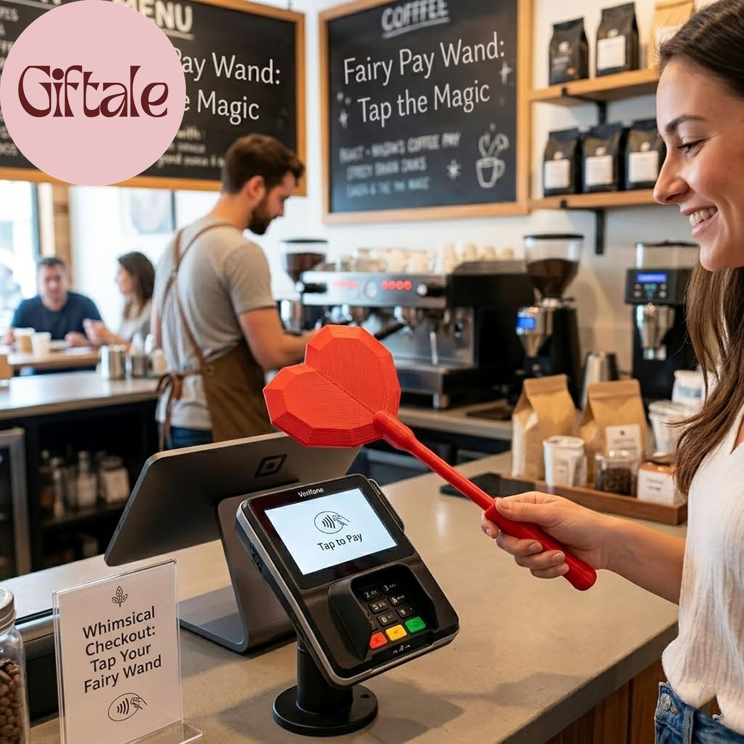 Detachable Heart-Shaped Credit Card Wand, 3D Printed Tap to Pay Grabber Holder f
