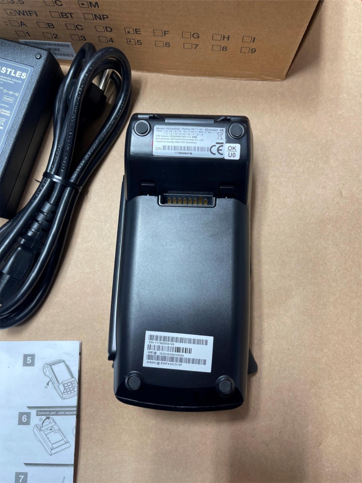 Dejavoo Systems VEGA3000 Wireless Credit Card Payment Terminal WiFi
