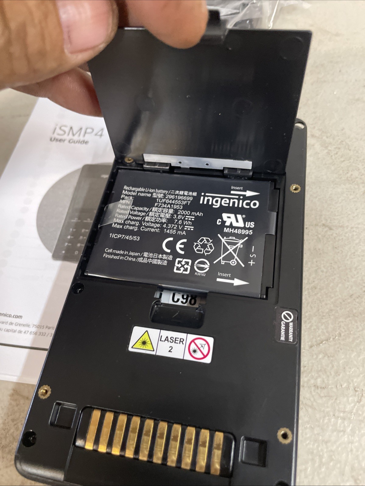 Ingenico iSMP4 Bluetooth Credit Card Terminal Reader