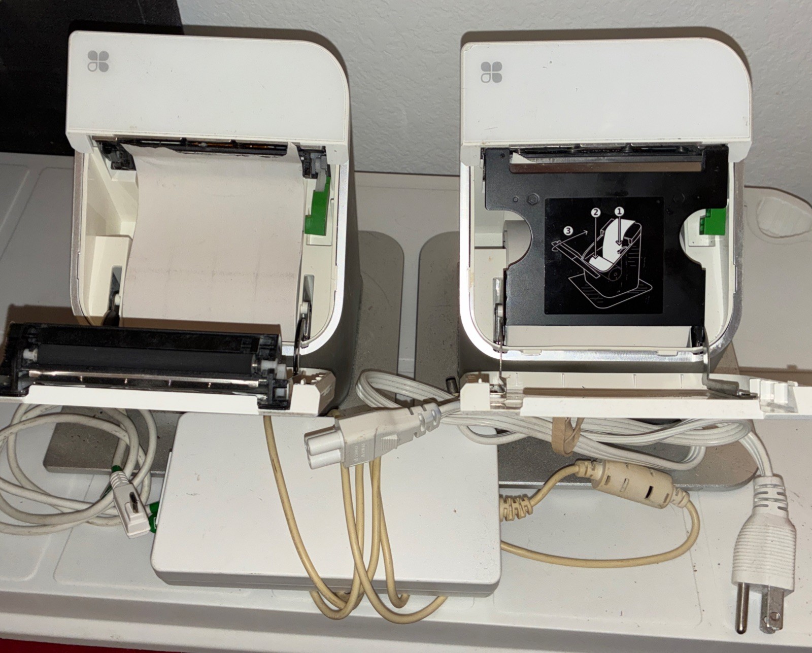Set Of Clover P100 Clover Station 1.0 Receipt POS Printers And Some Cables