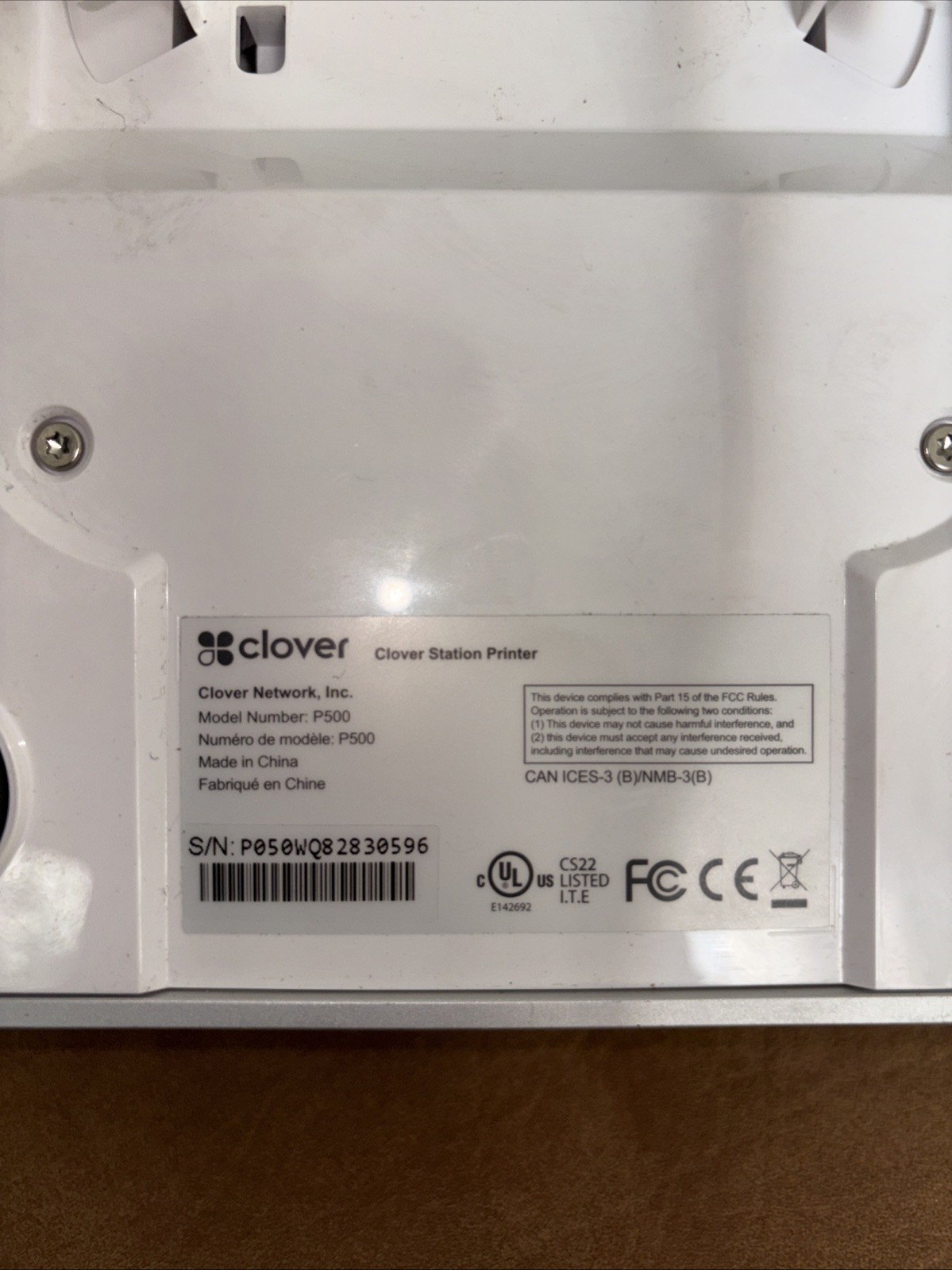 Clover Station P500 Printer ~ Cable Included