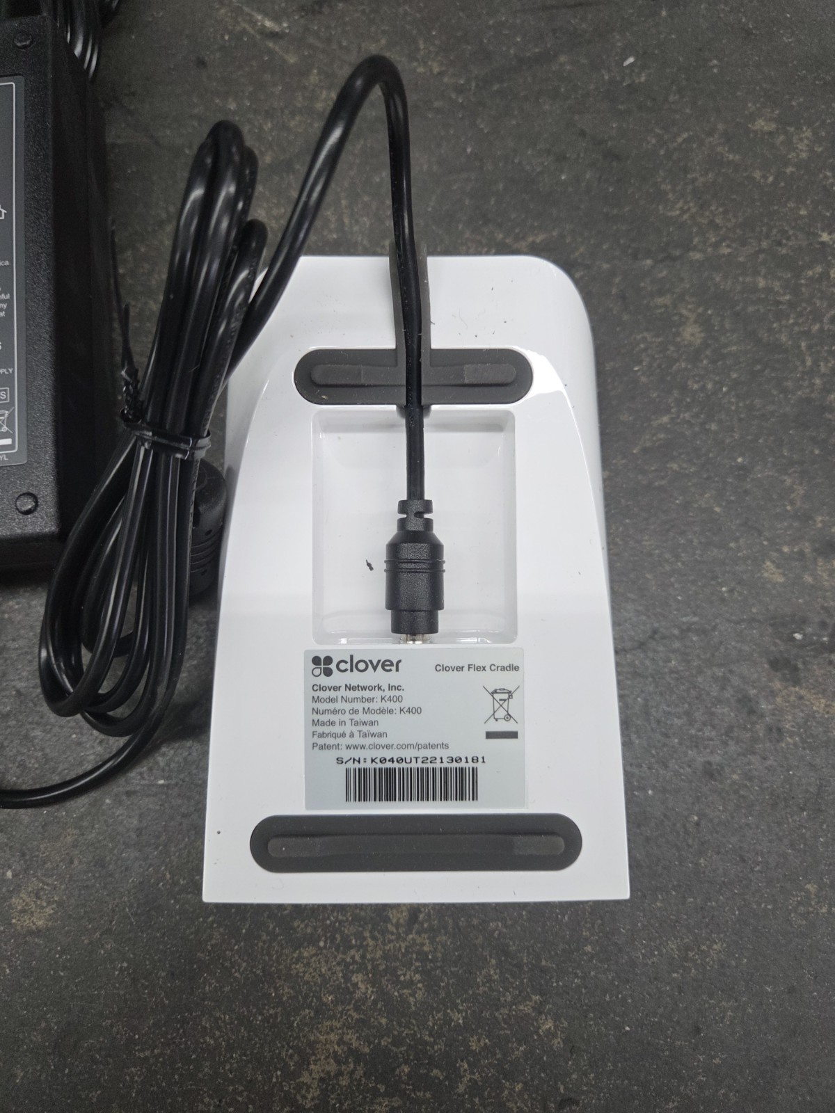 Clover Flex K400 Charging Base/Cradle Charger USED With Power Supply