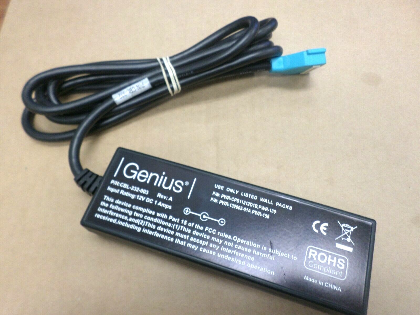 Genius Customer Engagement Platform Cbl-332-002 Power Injector Supply Ethernet