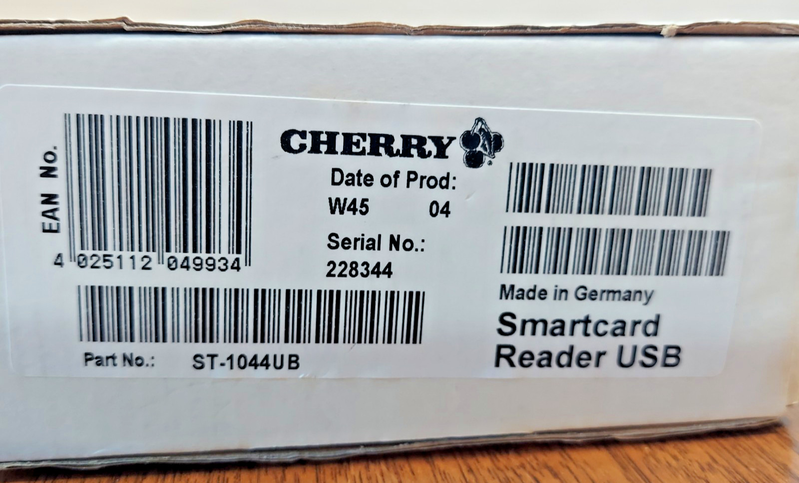 Cherry ST-1044UB USB Smart Card Reader NEW IN BOX with Instructions