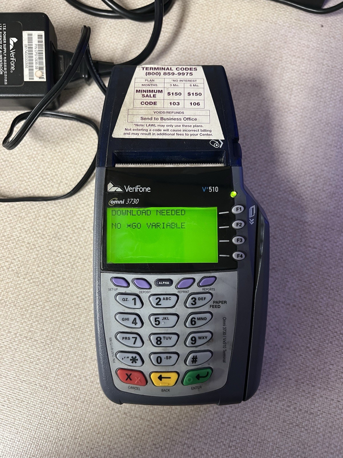 Verifone Vx510/Omni 3730 Credit Card Terminal
