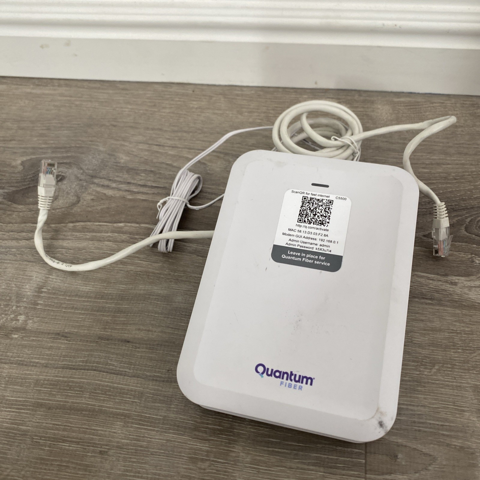✅ Quantum Fiber C5500XK SmartNID fiber wall mount modem -W/O Power Adapter