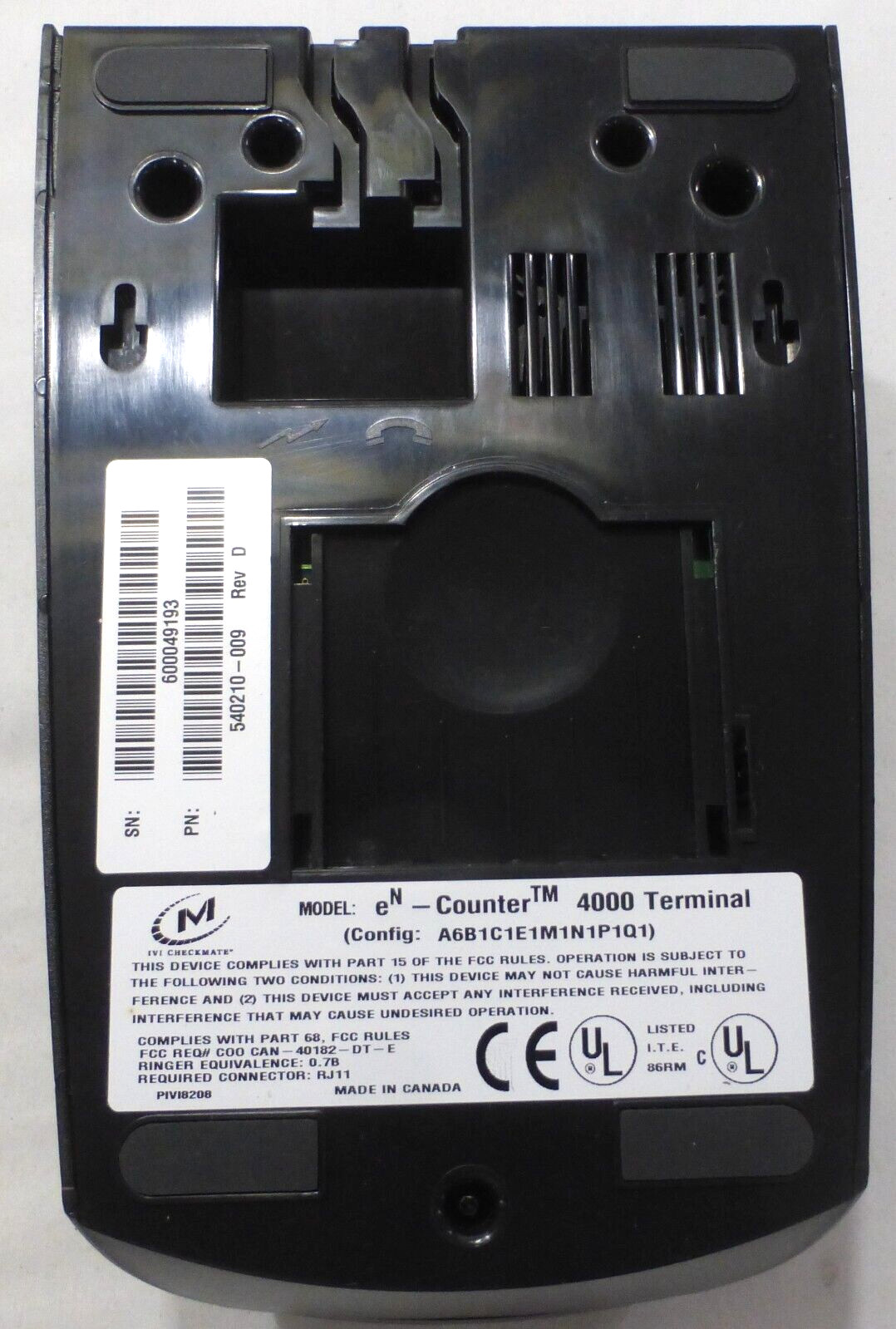 INGENICO en-Counter 4000 POS Credit Card Terminal w/Power Cord & USB Cable