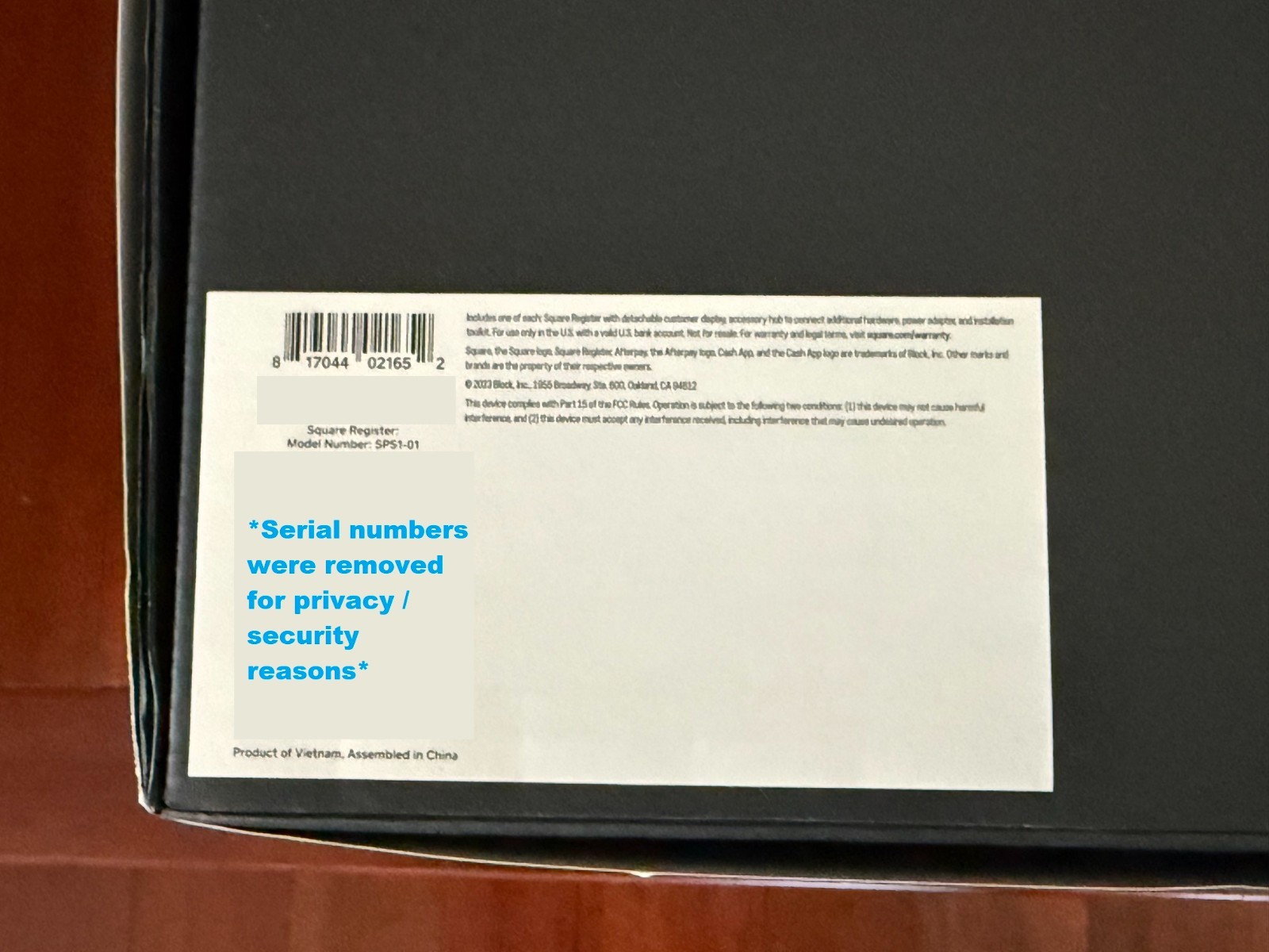 Square POS Point of Sale Register Black A-SKU-0665 (Brand New – Sealed)
