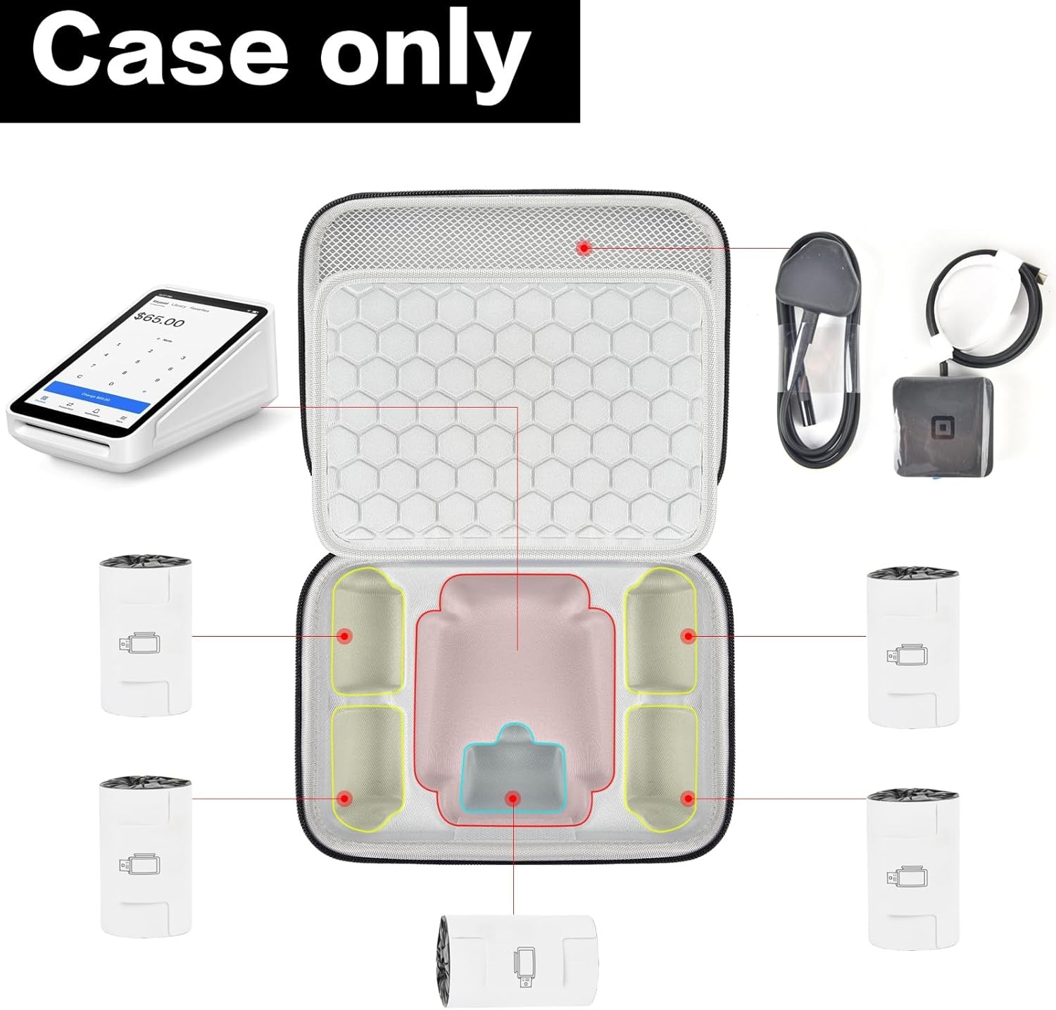Case Compatible with Square Terminal Credit Card Reader, Mobile POS Machine Stor