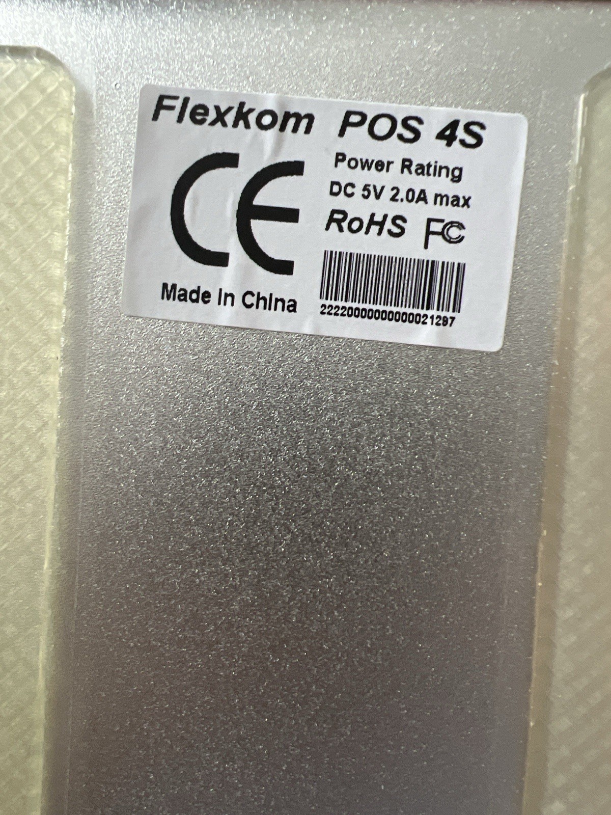 Flexkom POS 4S Credit Card Terminal DC 5V 2.0A CE RoHS FC Made in China